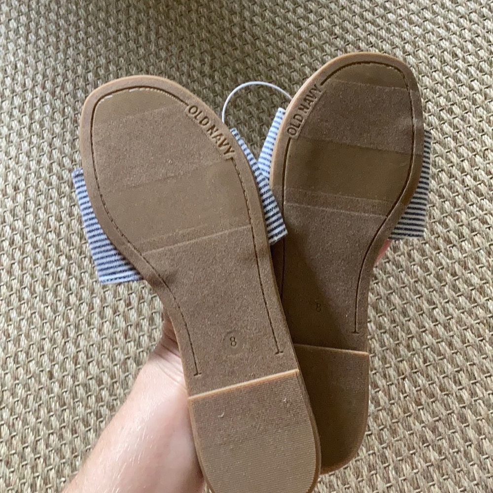 Women’s blue and white striped old navy sandal - Picture 2 of 3